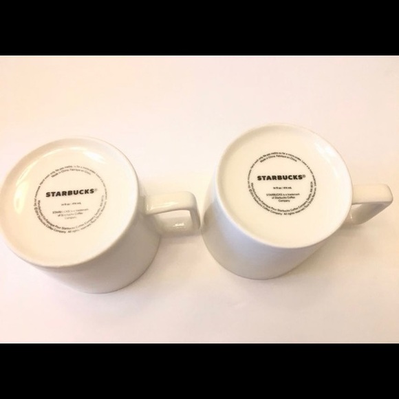 Starbucks 2014 White Copper Metal Medallion Logo Mermaid Coffee Mugs - Picture 6 of 10